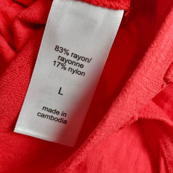 Marices Women's Shorts High Rise Red Size Large 4" Inseam Decritive Belt - Picture 7 of 7